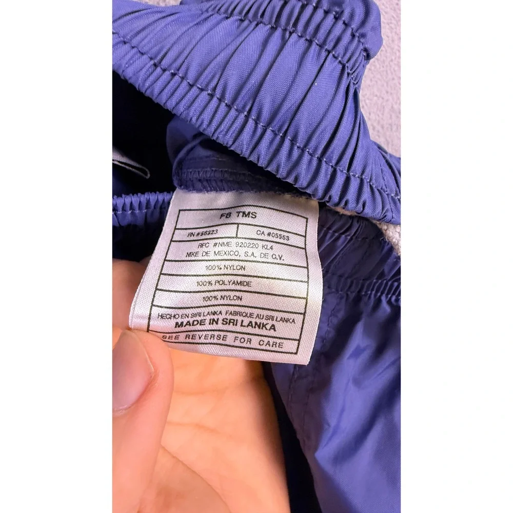 VTG Nike Windbreaker Track Pants Boys L Blue Swish Logo Ankle Zip